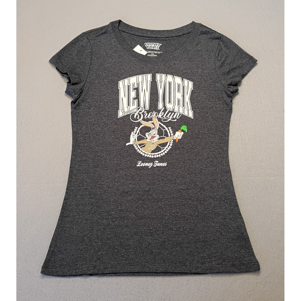 Looney Tunes New York Brooklyn Graphic Tee‎ Bugs Bunny Cartoon Fun Womens Large